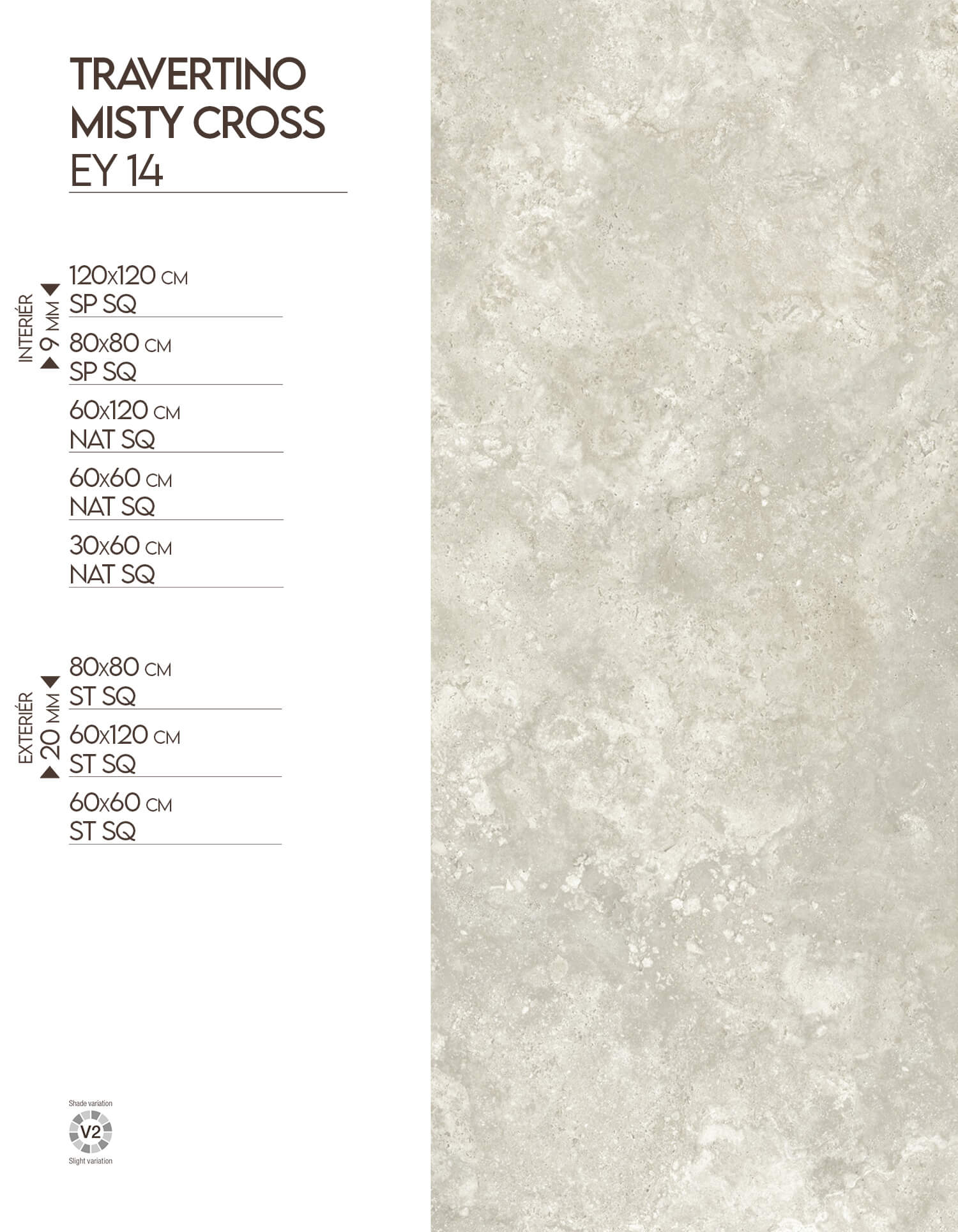 Elysian travertino velkoformátový obklad - dlažba velké formátyk Travertino Misty Cross EY 14